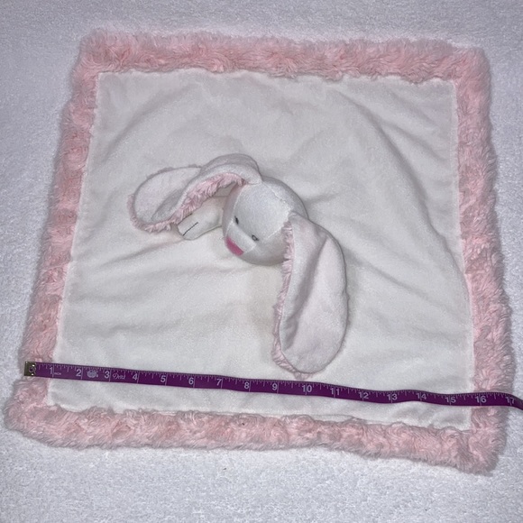 Baby Starters Bunny Rabbit White Pink Plush Trim Security Blanket Lovey - Picture 4 of 4
